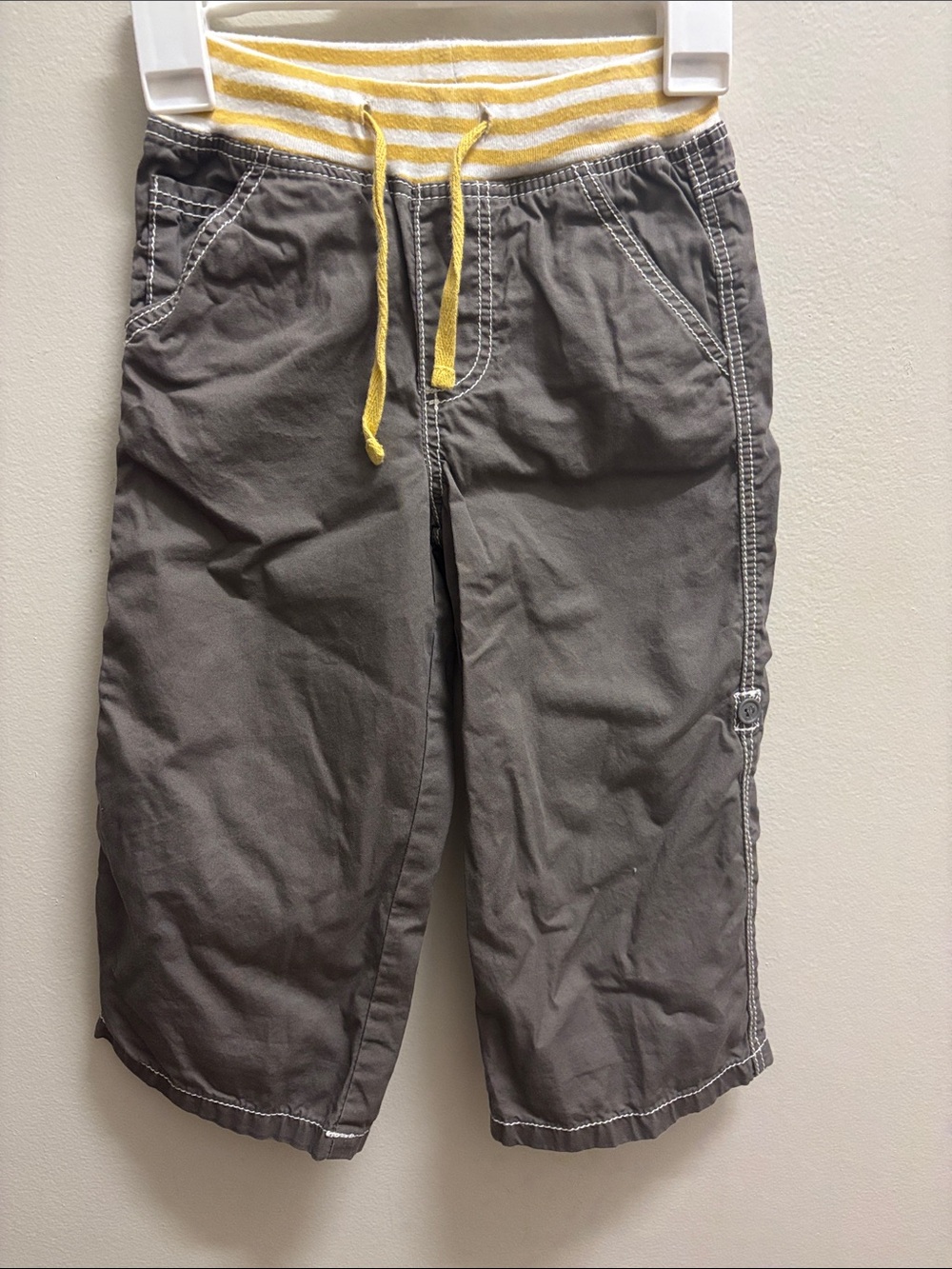 Mini BODEN 2-3yrs brown pants yellow drawstring accents